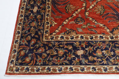 299 x 420 cm | Floral Design Hand Knotted veg Dye Wool Afghan Carpet