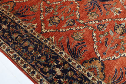 299 x 420 cm | Floral Design Hand Knotted veg Dye Wool Afghan Carpet