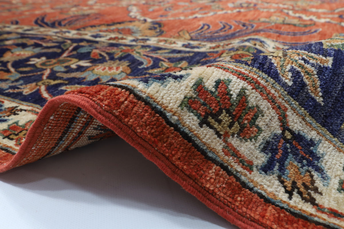 299 x 420 cm | Floral Design Hand Knotted veg Dye Wool Afghan Carpet
