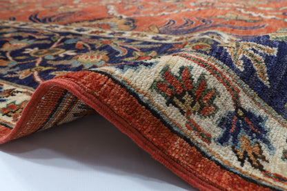 299 x 420 cm | Floral Design Hand Knotted veg Dye Wool Afghan Carpet