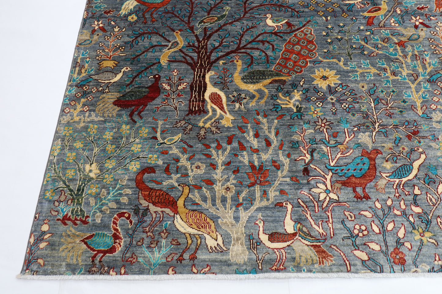 269 x 360 cm | Birds Afghan Tribal Hand Knotted Veg Dye Wool carpet