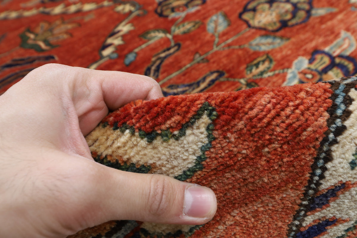 299 x 420 cm | Floral Design Hand Knotted veg Dye Wool Afghan Carpet