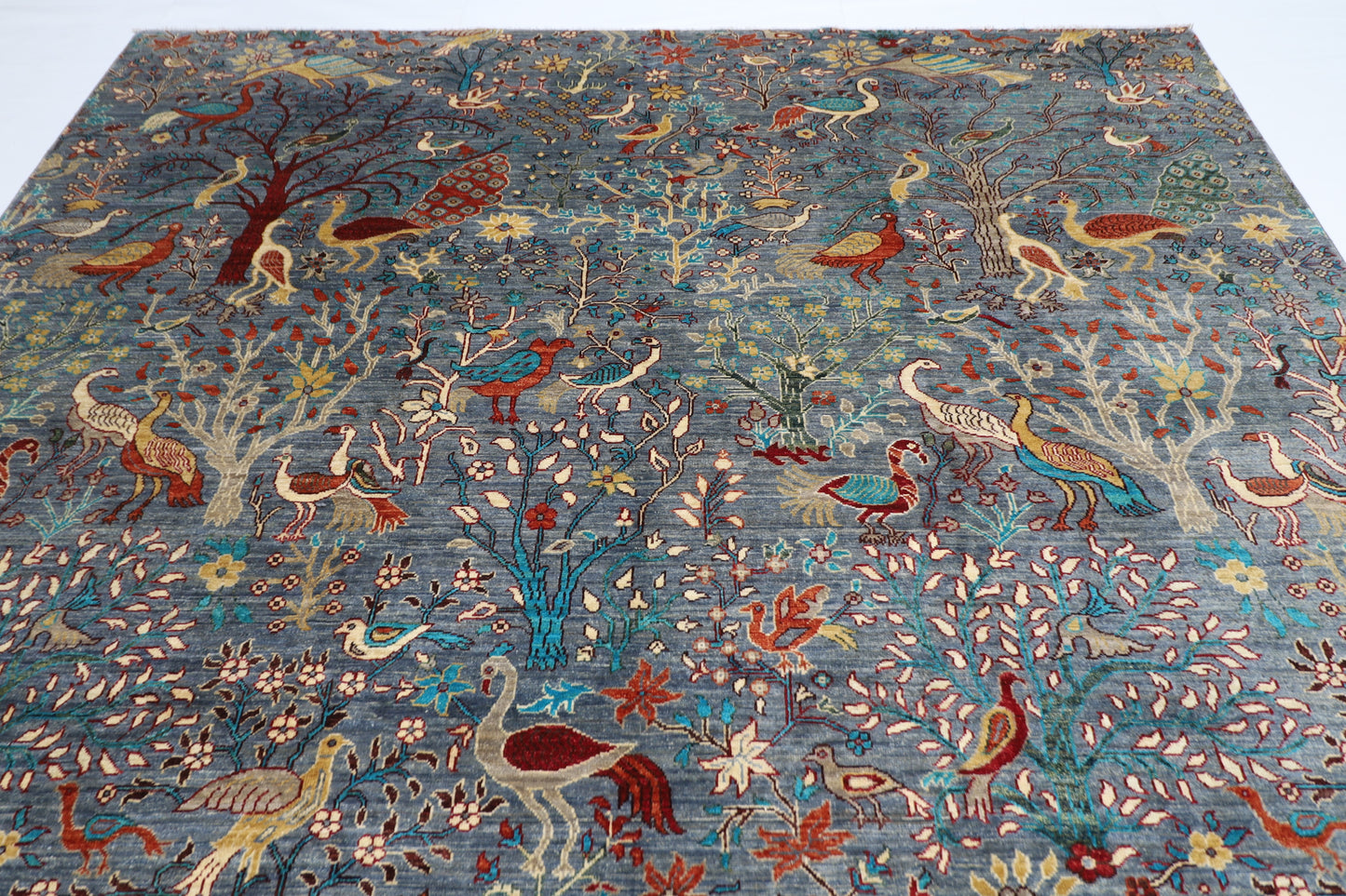 269 x 360 cm | Birds Afghan Tribal Hand Knotted Veg Dye Wool carpet