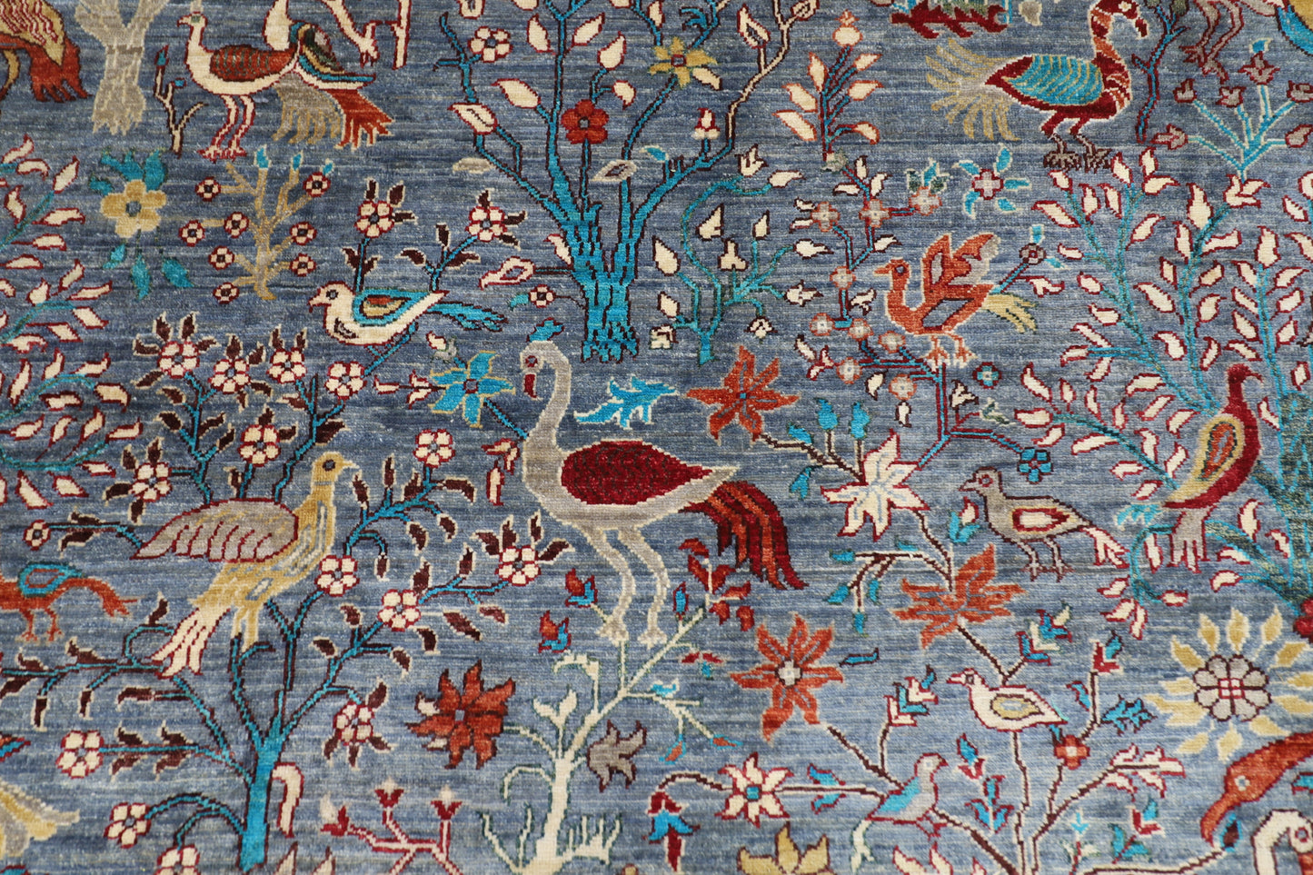 269 x 360 cm | Birds Afghan Tribal Hand Knotted Veg Dye Wool carpet