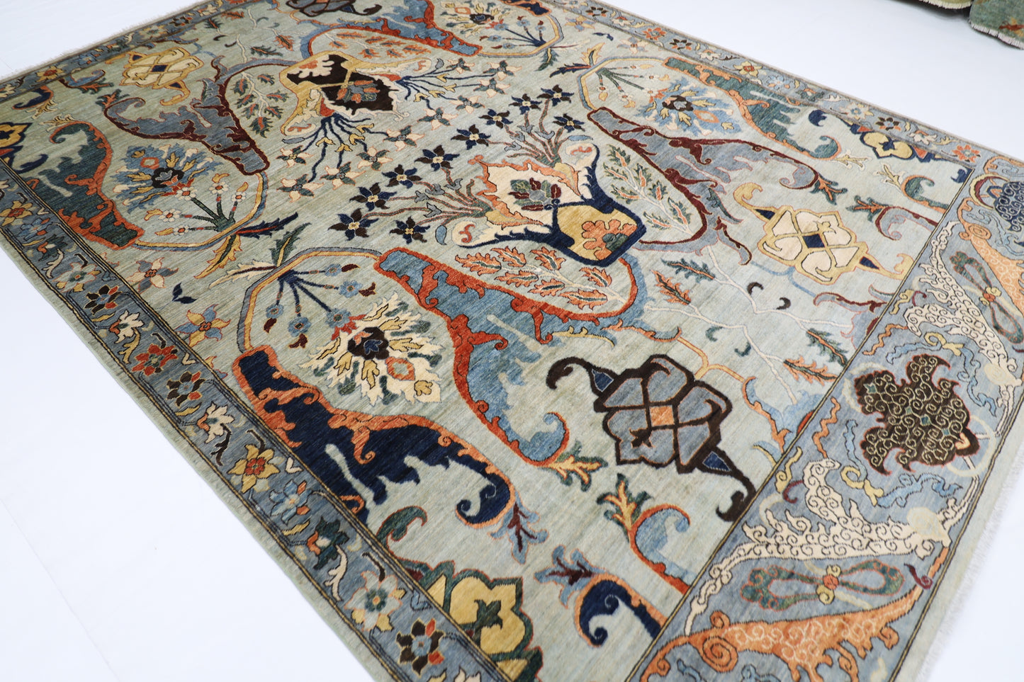 251 x 347 cm | Karakul Afghan Tribal Hand Knotted Veg Dye Wool carpet
