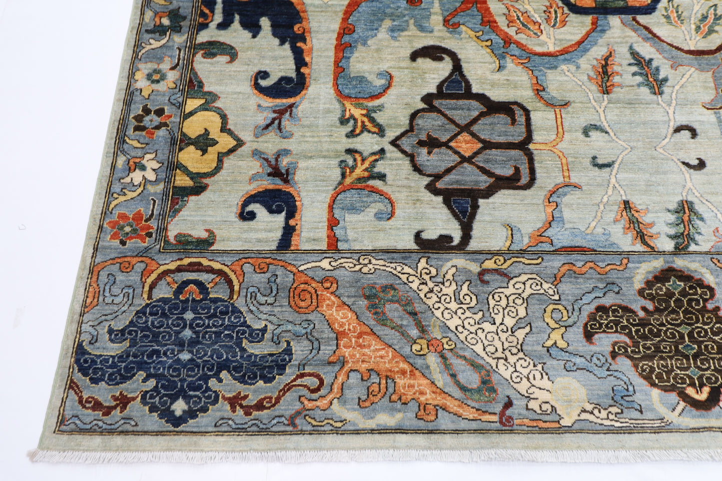 251 x 347 cm | Karakul Afghan Tribal Hand Knotted Veg Dye Wool carpet