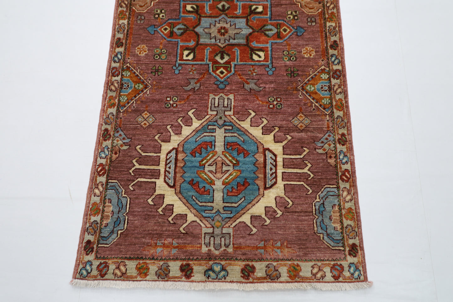 83 x 299 cm | Pink Tribal Runner Rug Afghan Hand Knotted veg Dye Wool carpet