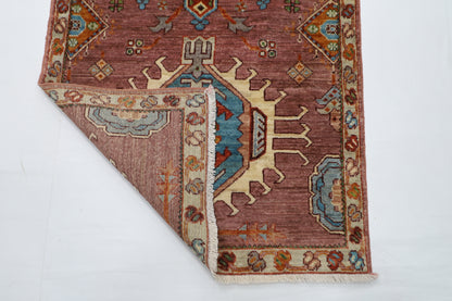 83 x 299 cm | Pink Tribal Runner Rug Afghan Hand Knotted veg Dye Wool carpet