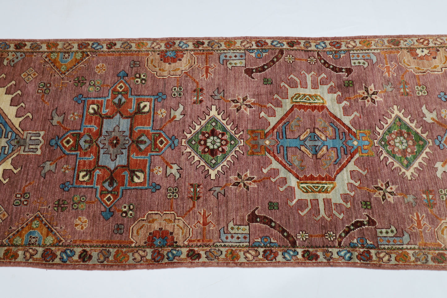 83 x 299 cm | Pink Tribal Runner Rug Afghan Hand Knotted veg Dye Wool carpet