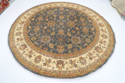 297 x 296 cm | Zeigler Round Rug Afghan Hand Knotted Veg Dye Wool carpet