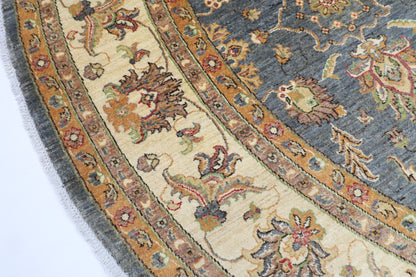 297 x 296 cm | Zeigler Round Rug Afghan Hand Knotted Veg Dye Wool carpet