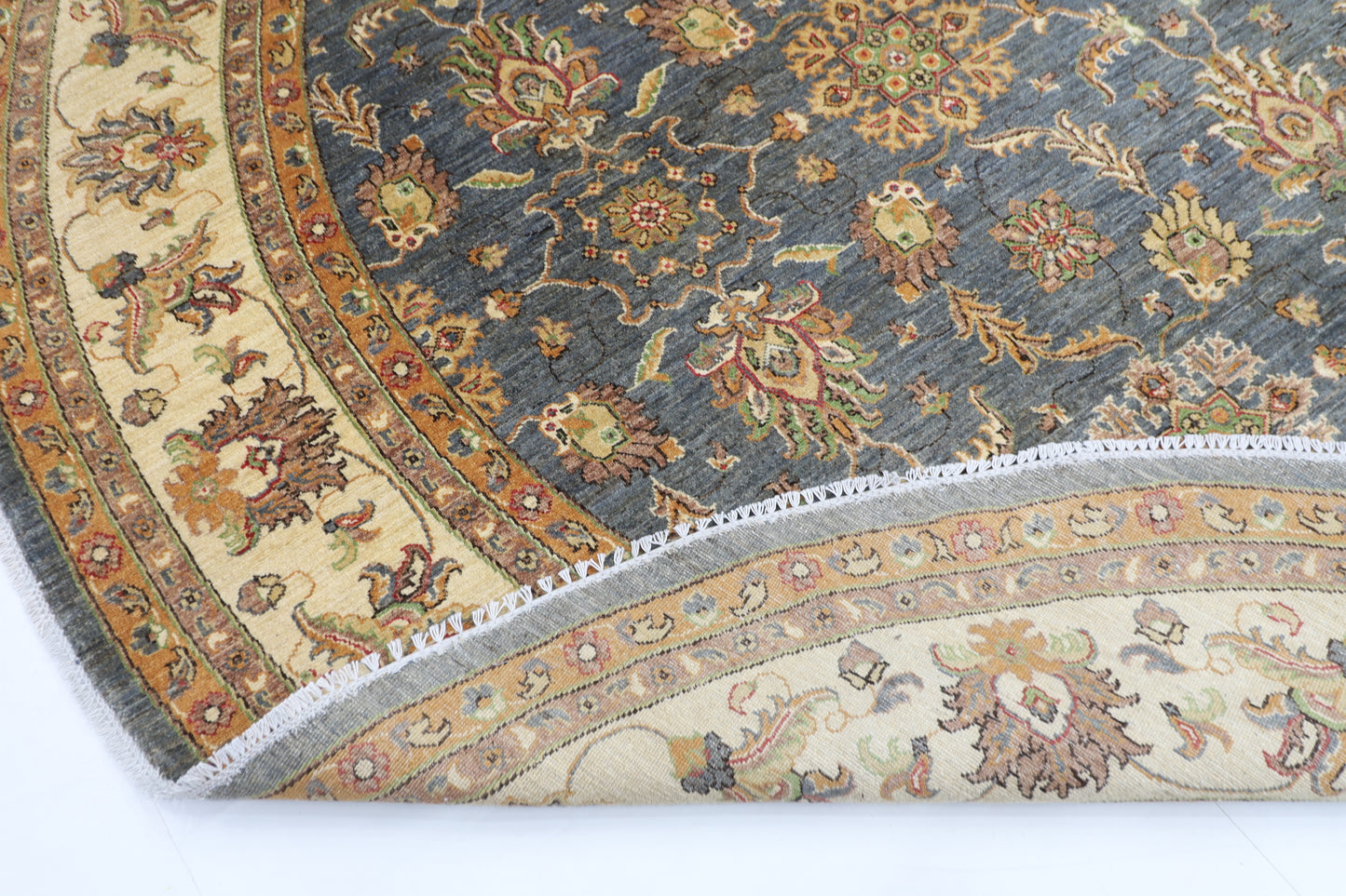 297 x 296 cm | Zeigler Round Rug Afghan Hand Knotted Veg Dye Wool carpet