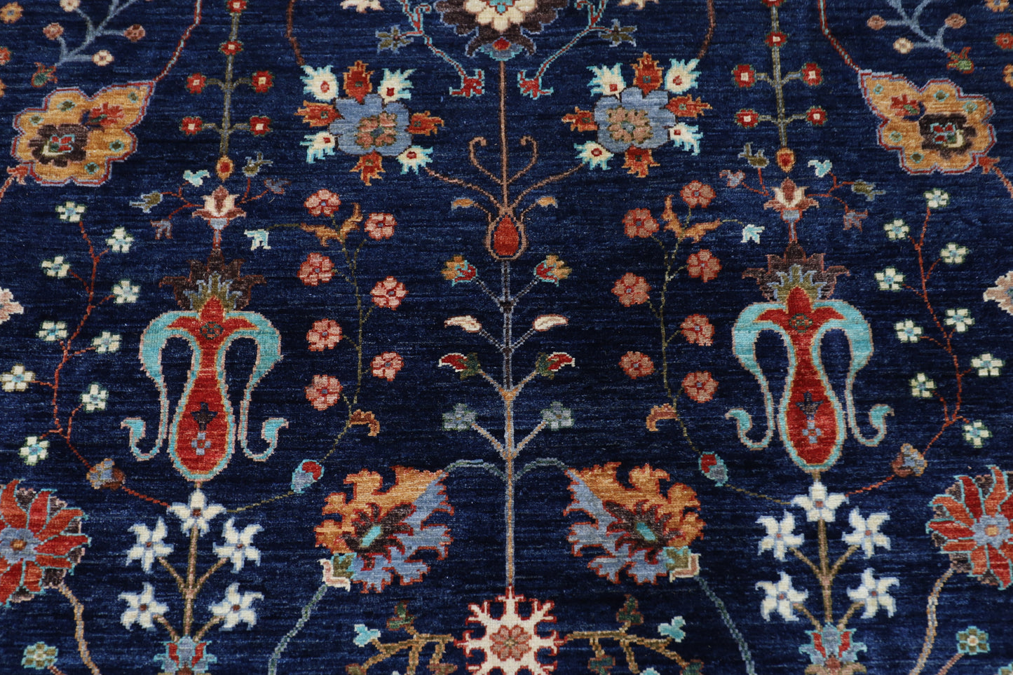 267 x 369 cm | Sultani Navy Blue Area Rug Afghan Hand Knotted Veg Dye Wool carpet