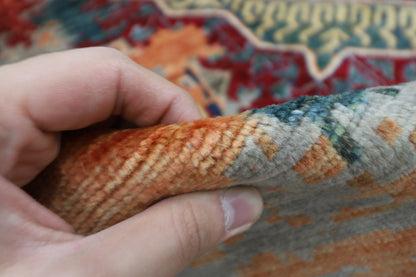 245 x 297 cm | Abstract Mamluk Afghan Tribal Hand Knotted Veg Dye Wool carpet