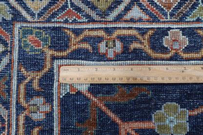 267 x 369 cm | Sultani Navy Blue Area Rug Afghan Hand Knotted Veg Dye Wool carpet