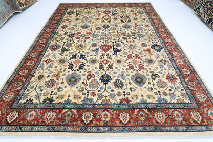 275 x 360 cm | Beige Aryana Afghan Tribal Hand Knotted Veg Dye Wool carpet