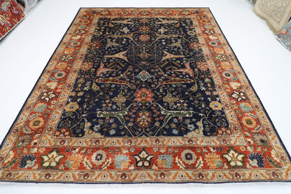 253 x 297 cm | Bidjar Navy Blue Area Rug Afghan Hand Knotted Veg Dye Wool carpet