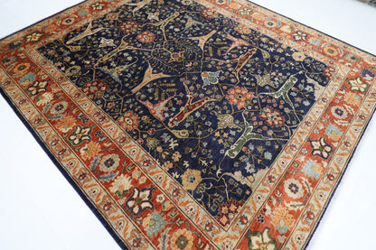 253 x 297 cm | Bidjar Navy Blue Area Rug Afghan Hand Knotted Veg Dye Wool carpet