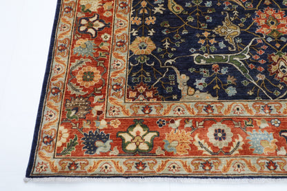 253 x 297 cm | Bidjar Navy Blue Area Rug Afghan Hand Knotted Veg Dye Wool carpet
