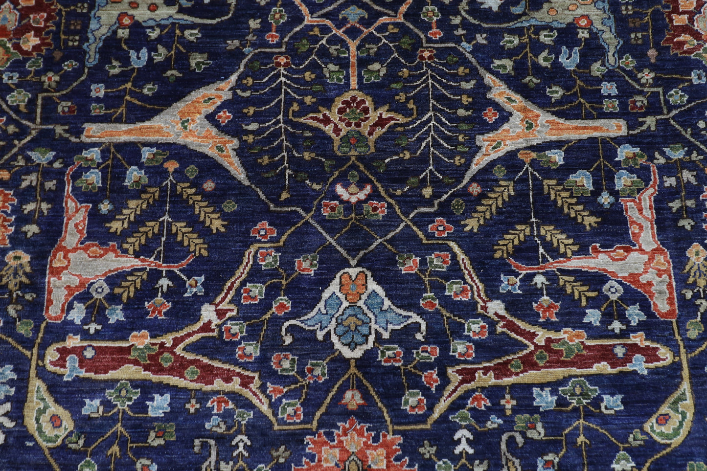 253 x 297 cm | Bidjar Navy Blue Area Rug Afghan Hand Knotted Veg Dye Wool carpet