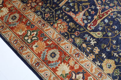 253 x 297 cm | Bidjar Navy Blue Area Rug Afghan Hand Knotted Veg Dye Wool carpet