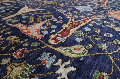 253 x 297 cm | Bidjar Navy Blue Area Rug Afghan Hand Knotted Veg Dye Wool carpet