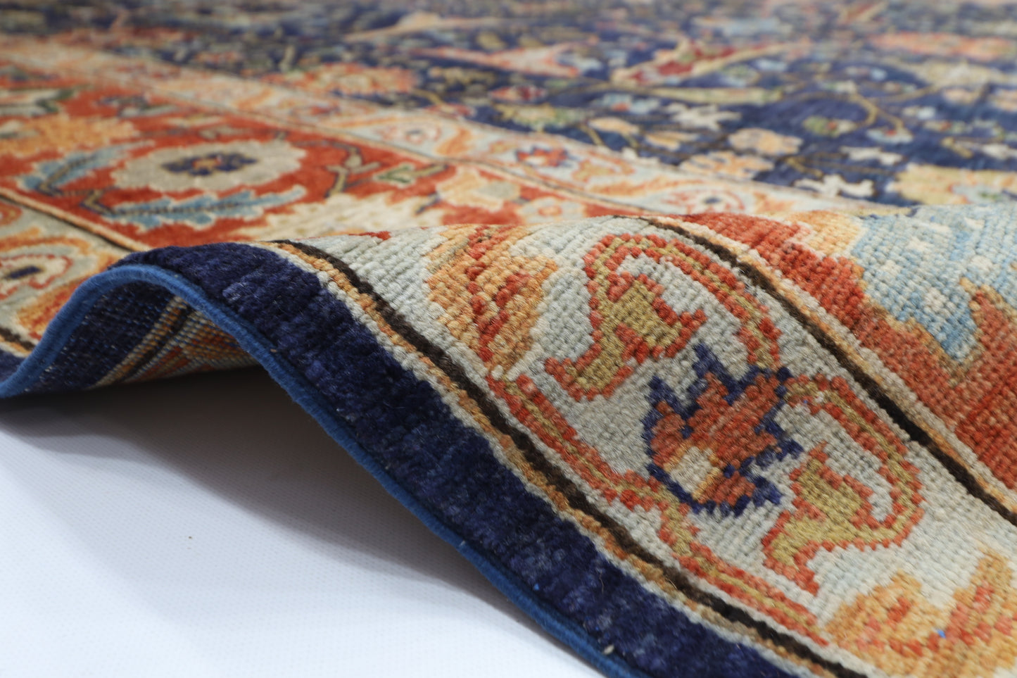 253 x 297 cm | Bidjar Navy Blue Area Rug Afghan Hand Knotted Veg Dye Wool carpet