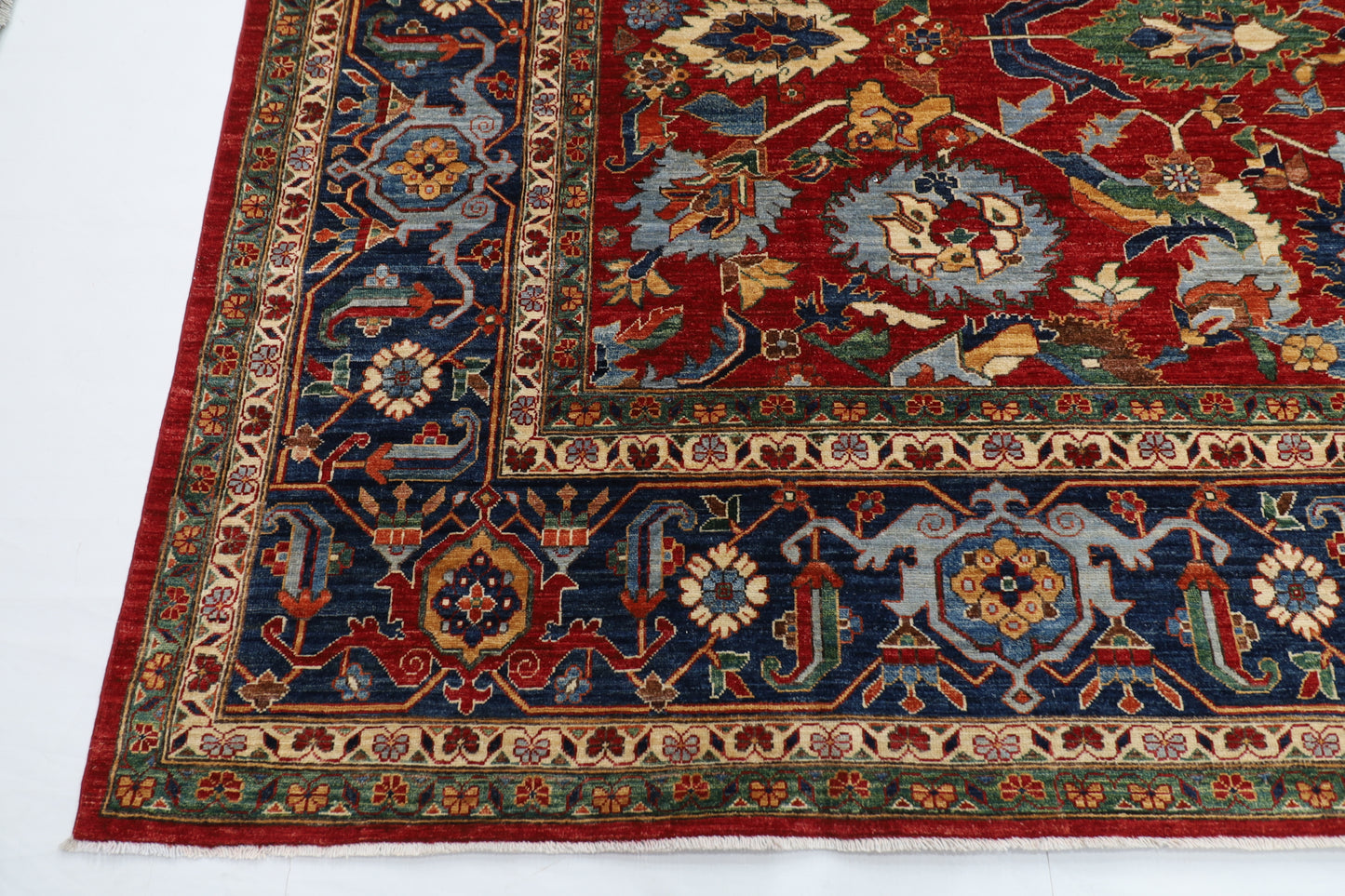 360 x 454 cm | Serapi Large Red Area Rug Afghan Hand Knotted Veg Dye Wool carpet