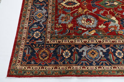 360 x 454 cm | Serapi Large Red Area Rug Afghan Hand Knotted Veg Dye Wool carpet