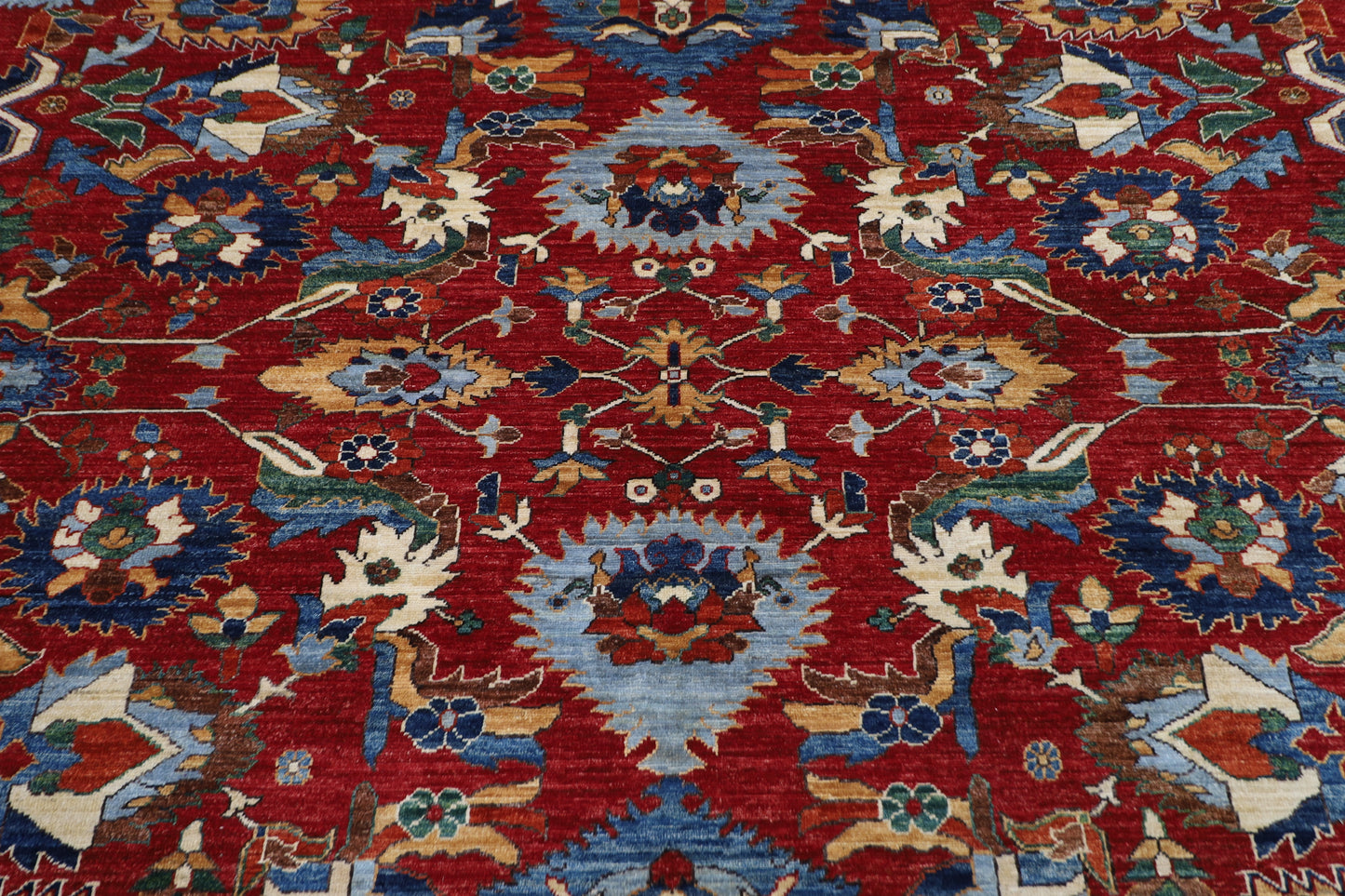 360 x 454 cm | Serapi Large Red Area Rug Afghan Hand Knotted Veg Dye Wool carpet