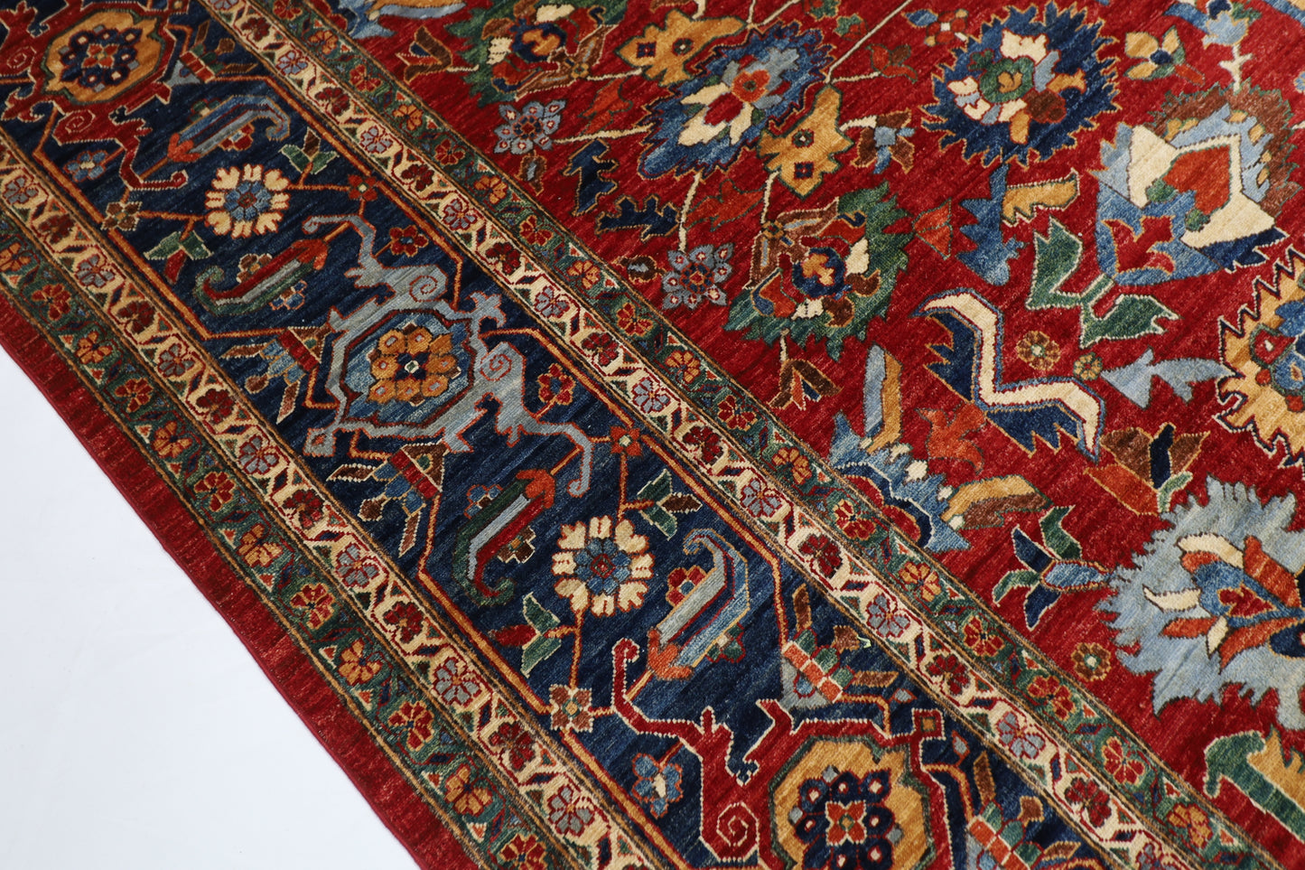 360 x 454 cm | Serapi Large Red Area Rug Afghan Hand Knotted Veg Dye Wool carpet