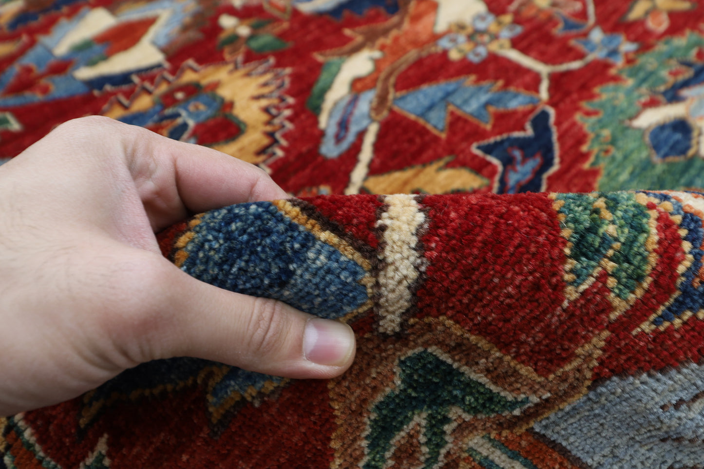 360 x 454 cm | Serapi Large Red Area Rug Afghan Hand Knotted Veg Dye Wool carpet