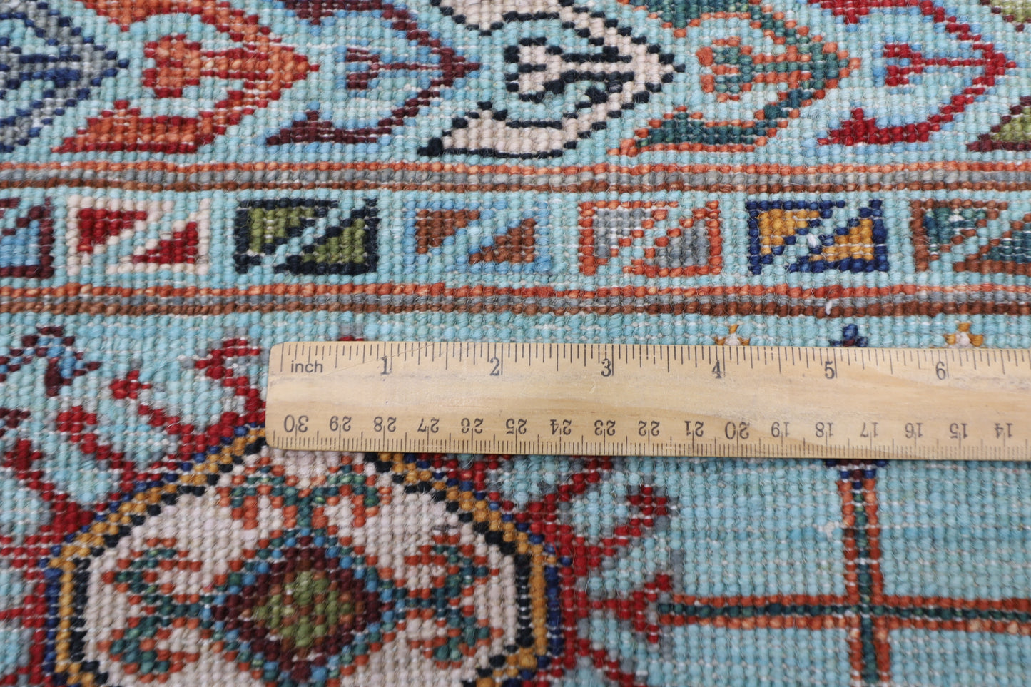 299 x 387 cm | Waziri Turquoise Afghan Tribal Hand Knotted Veg Dye Wool carpet