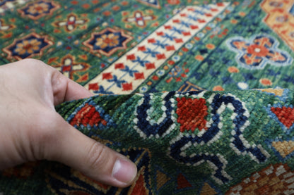 368 x 450 cm |  Large Mamluk Green Area Rug Afghan Hand Knotted Veg Dye Wool carpet