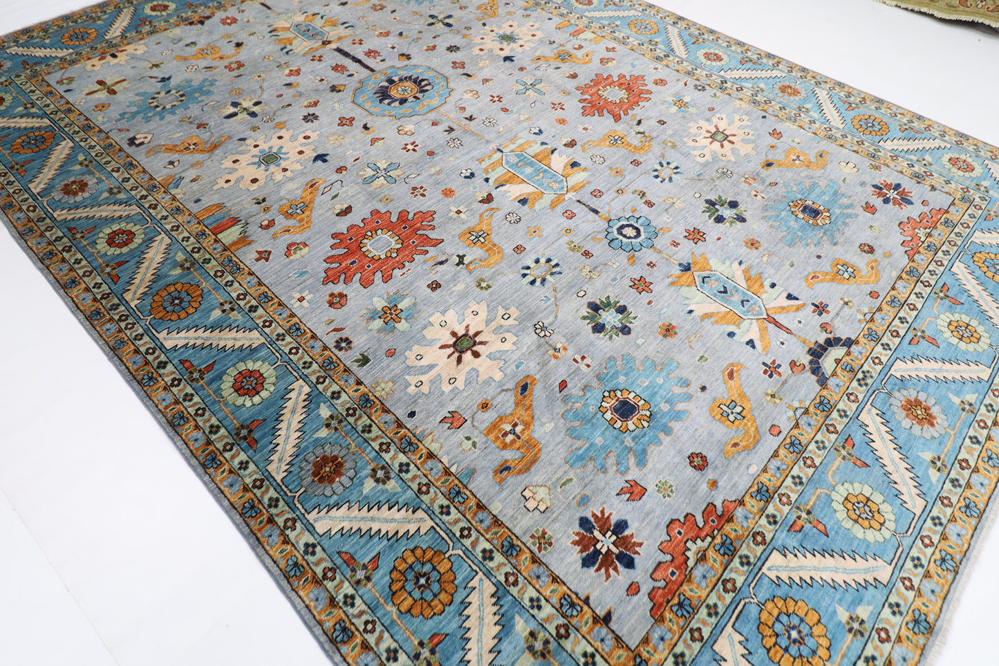 264 x 364 cm | Oriental Afghan Tribal Hand Knotted Veg Dye Wool carpet