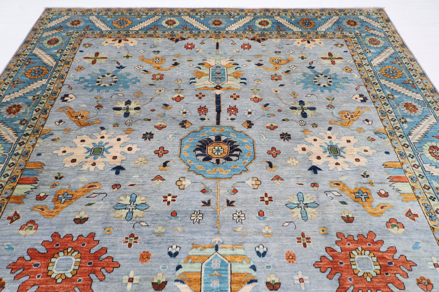264 x 364 cm | Oriental Afghan Tribal Hand Knotted Veg Dye Wool carpet