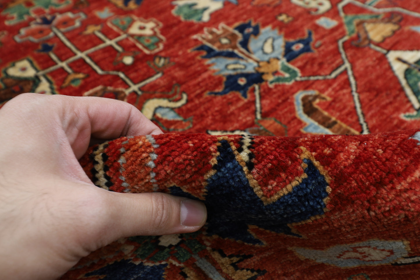 358 x 463 cm | Large Serapi Red Area Rug Afghan Hand Knotted Veg Dye Wool carpet