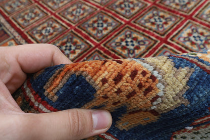 205 x 297 cm | Animal Red Design Hand Knotted veg Dye Wool Afghan Carpet