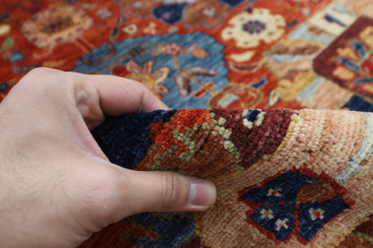 361 x 464 cm | Oriental Large Serapi Red Area Rug Afghan Hand Knotted Veg Dye Wool carpet