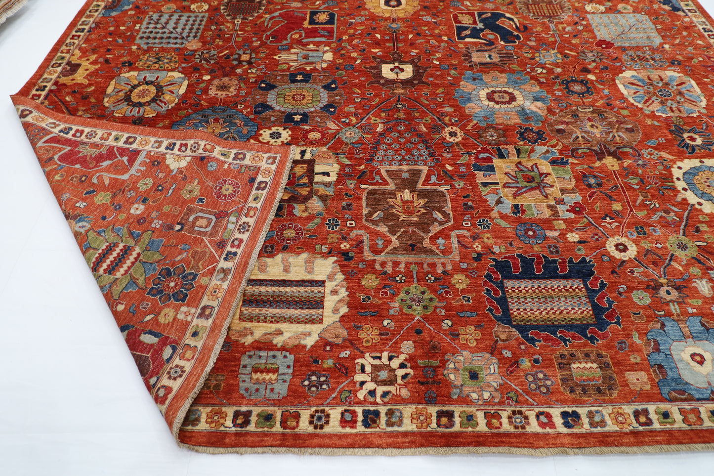 361 x 464 cm | Oriental Large Serapi Red Area Rug Afghan Hand Knotted Veg Dye Wool carpet