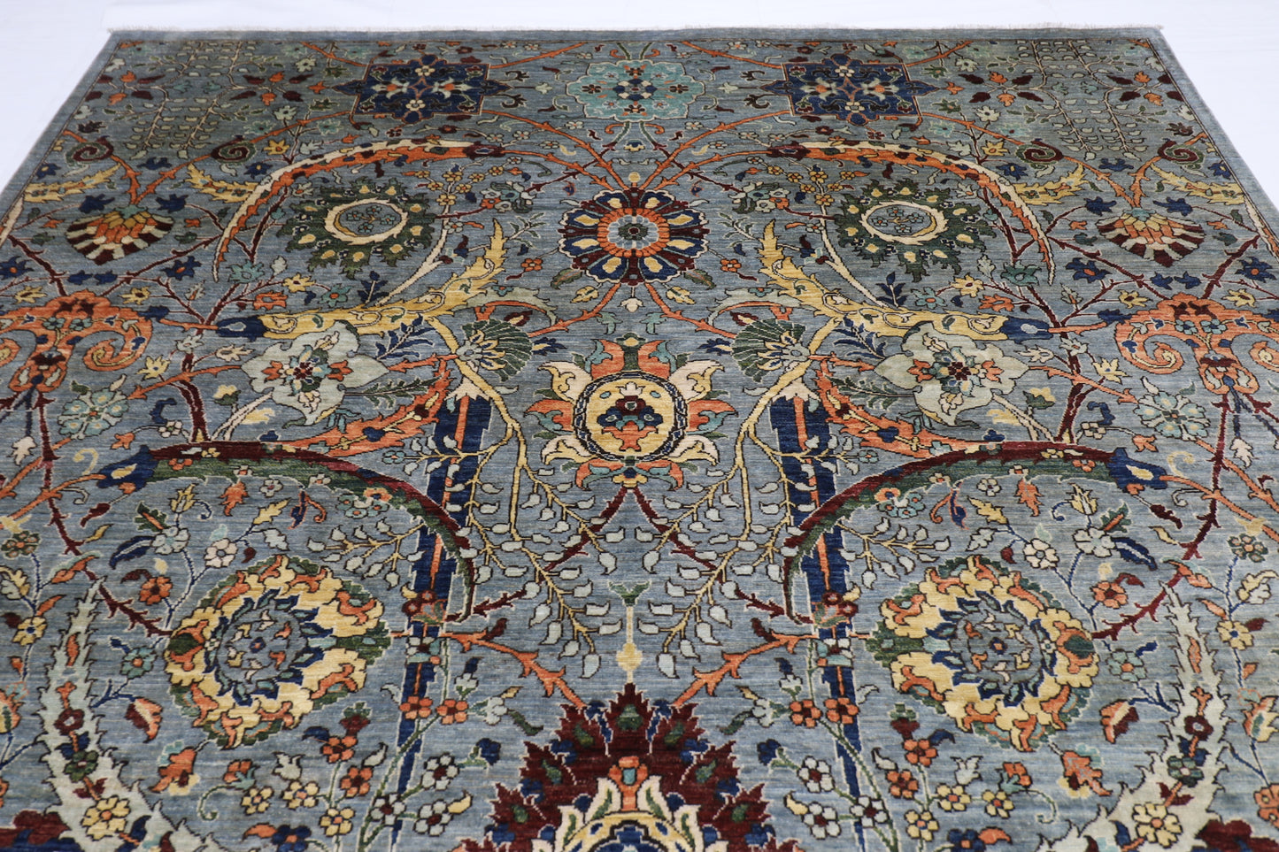 273 x 368 cm | Sickle Leaf Afghan Tribal Hand Knotted Veg Dye Wool carpet