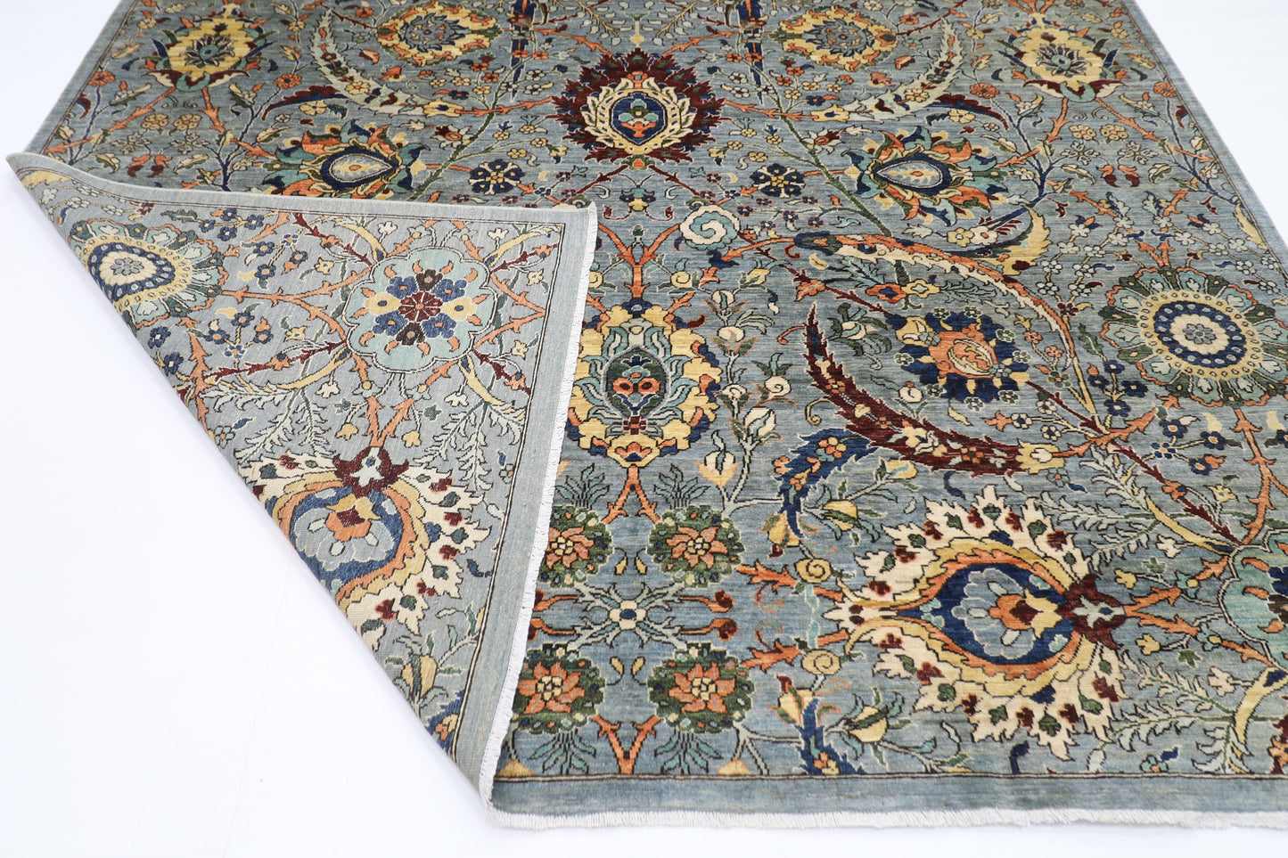 273 x 368 cm | Sickle Leaf Afghan Tribal Hand Knotted Veg Dye Wool carpet