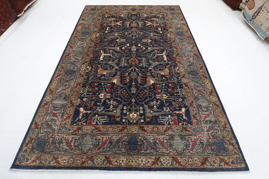 205 x 303 cm | Bidjar Blue Design Hand Knotted Veg Dye Wool Afghan Carpet
