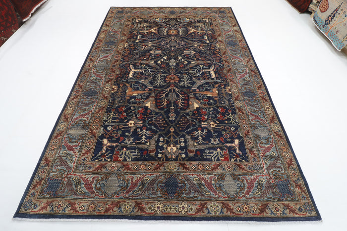205 x 303 cm | Bidjar Blue Design Hand Knotted Veg Dye Wool Afghan Carpet