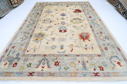 280 x 365 cm | Oushak Afghan Tribal Hand Knotted Veg Dye Wool carpet
