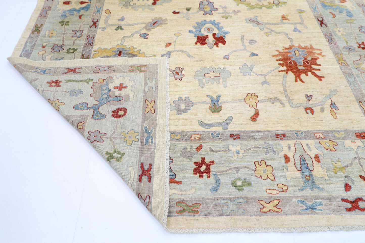 280 x 365 cm | Oushak Afghan Tribal Hand Knotted Veg Dye Wool carpet