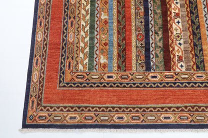 198 x 298 cm | Shall Design Hand Knotted Veg Dye Wool Afghan Carpet