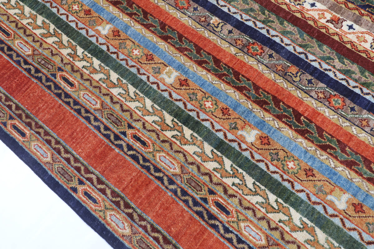 198 x 298 cm | Shall Design Hand Knotted Veg Dye Wool Afghan Carpet
