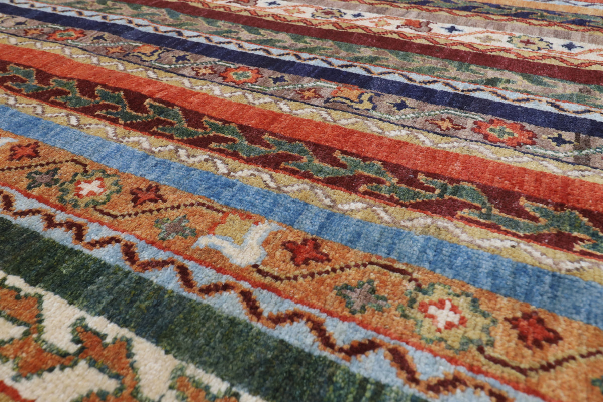 198 x 298 cm | Shall Design Hand Knotted Veg Dye Wool Afghan Carpet