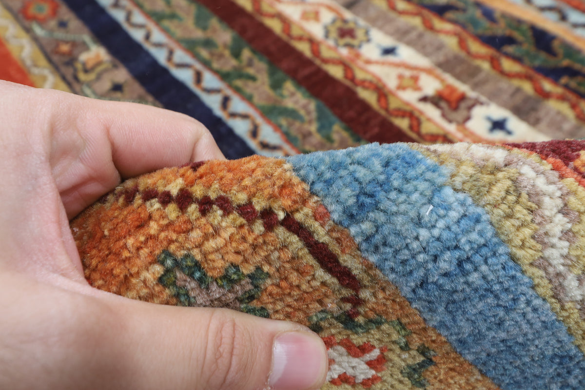 198 x 298 cm | Shall Design Hand Knotted Veg Dye Wool Afghan Carpet